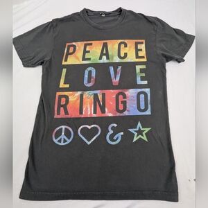 Peace Love Ringo Starr Concert Tour T-shirt Black Tie Dye Graphics Small